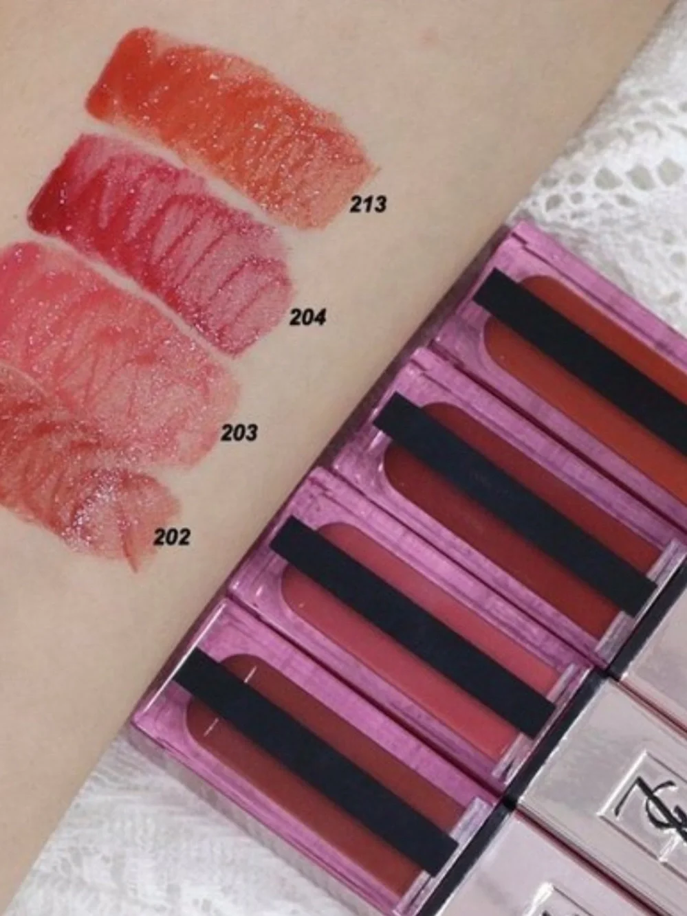 YSL Water Stain Glow Lipstick, Shade 202 Insurgent Red, NWOB